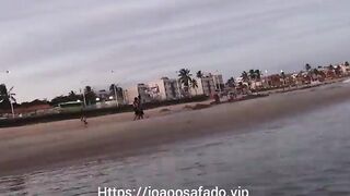 BBW Sucking Off Dick On The Beach
