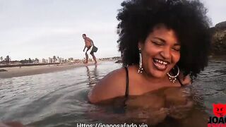 BBW Sucking Off Dick On The Beach