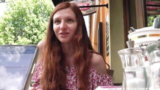 CzechStreets - Bombshell Russian cunt with mouth with a bushy twat has an orgasm into outside