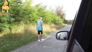 I saw him walking alone and I took him into my vehicle to catch the Deluxeshura0 route.