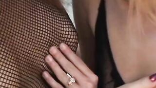 Incredible blonde and dark haired banged! with sex toys outside
