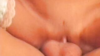 Stud fucks bald oriental snatch then jizzes on her face