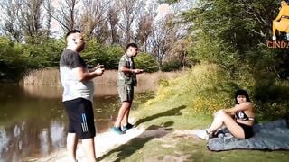 Behind the scenes filming on the river with Cinday01