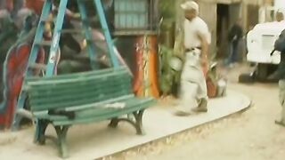 Behind the scenes footage of porn video action