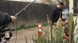 Behind the scenes footage of porn video action