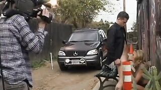 Behind the scenes footage of porn video action