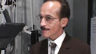 Dark Hair blows dick and gets screwed by stud inside room