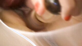 Mailey Rips A Hole Inside Her Tights and Uses Glass Sex Toy