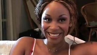 Beauty dick blowing Monique creamed after taking cock deep