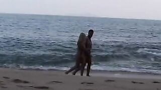 Cutie Spanish blonde gets her booty drilled on the beach