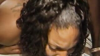 African hunk licks african beauty's twat while she blows him