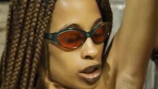 Vulgar african bitch with glasses gets pounded by stud