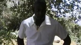 Ripped african stud gets his tool blown by a babe african hoe