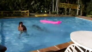 Amazingly Hot latinas got butt banged at a pool party