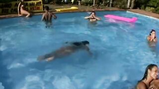 Amazingly Hot latinas got butt banged at a pool party