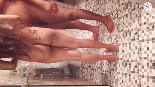 Hubby and wifey bathing on a Bae evening.