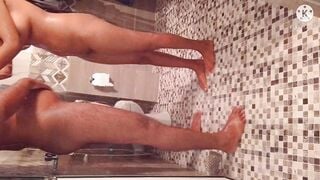 Hubby and wifey bathing on a Bae evening.