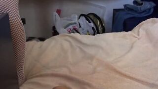 Dark Hair Angie Mojadp solo masturbates with huge dildos # two