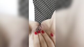 You view an unsatisted cunt penetrated by a vibrator.