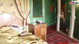 Anal with the slender tiny boobs cleaning lady and a long penis