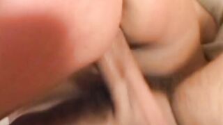 2 guys drill tight vulgar blonde on couch