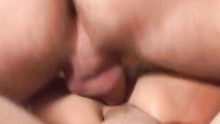 2 guys drill tight vulgar blonde on couch