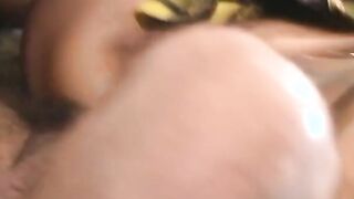 Gorgeous big titted dark hair is receiving double portion of penis