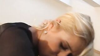 Beauty blonde college girl gets anal through her underwear