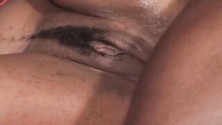 Big dick is fucking sexy black cunt with mouth inside the butt