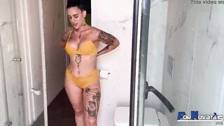 POVnovatas. Our friend Reyna Blancaa is back fucking inside the shower with Victor Bloom