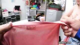 Fucking big boobed thief's snatch after strip search