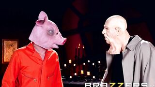 beauty Horror Hostess Gets Pounded by Huge Dicks - Brazzers