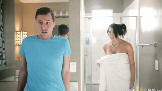 Step Son Catches Reagan Foxx into the Shower - Brazzers