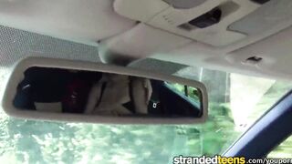 StrandedTeens - sexy lovers pounded inside the back seat