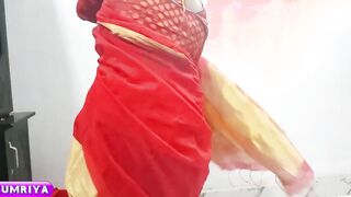 Bhabi with Saree Red Goddess Neighbours Wifey cumriya
