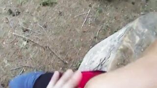 Outdoors Blonde Cindy Sun with long boobs loves anal sex