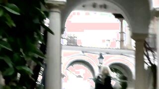 Outdoors Blonde Cindy Sun with long boobs loves anal sex
