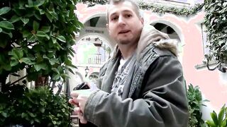 Outdoors Blonde Cindy Sun with long boobs loves anal sex