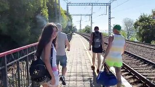 StepBrother banged stepsister on a walk into the woods