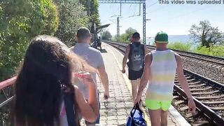 StepBrother banged stepsister on a walk into the woods