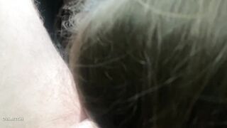 Amateur bimbos Sloppy closeup head into vehicle