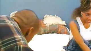 Black bitch offer bj and gets her booty plowed by stud