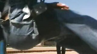 Black bitch offer bj and gets her booty plowed by stud