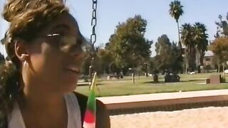 Black bitch offer bj and gets her booty plowed by stud