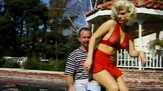 Blonde mulf blows down a big dick on her knees