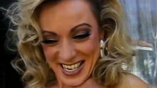 Blonde mulf blows down a big dick on her knees