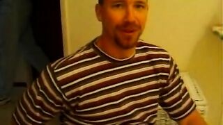 Blonde mulf blows down a big dick on her knees