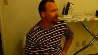 Blonde mulf blows down a big dick on her knees