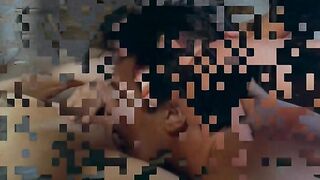 hot dark hair gets her cunt licked before doggy style action