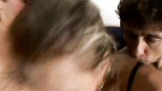 2 buddies boned Beauty blonde on couch